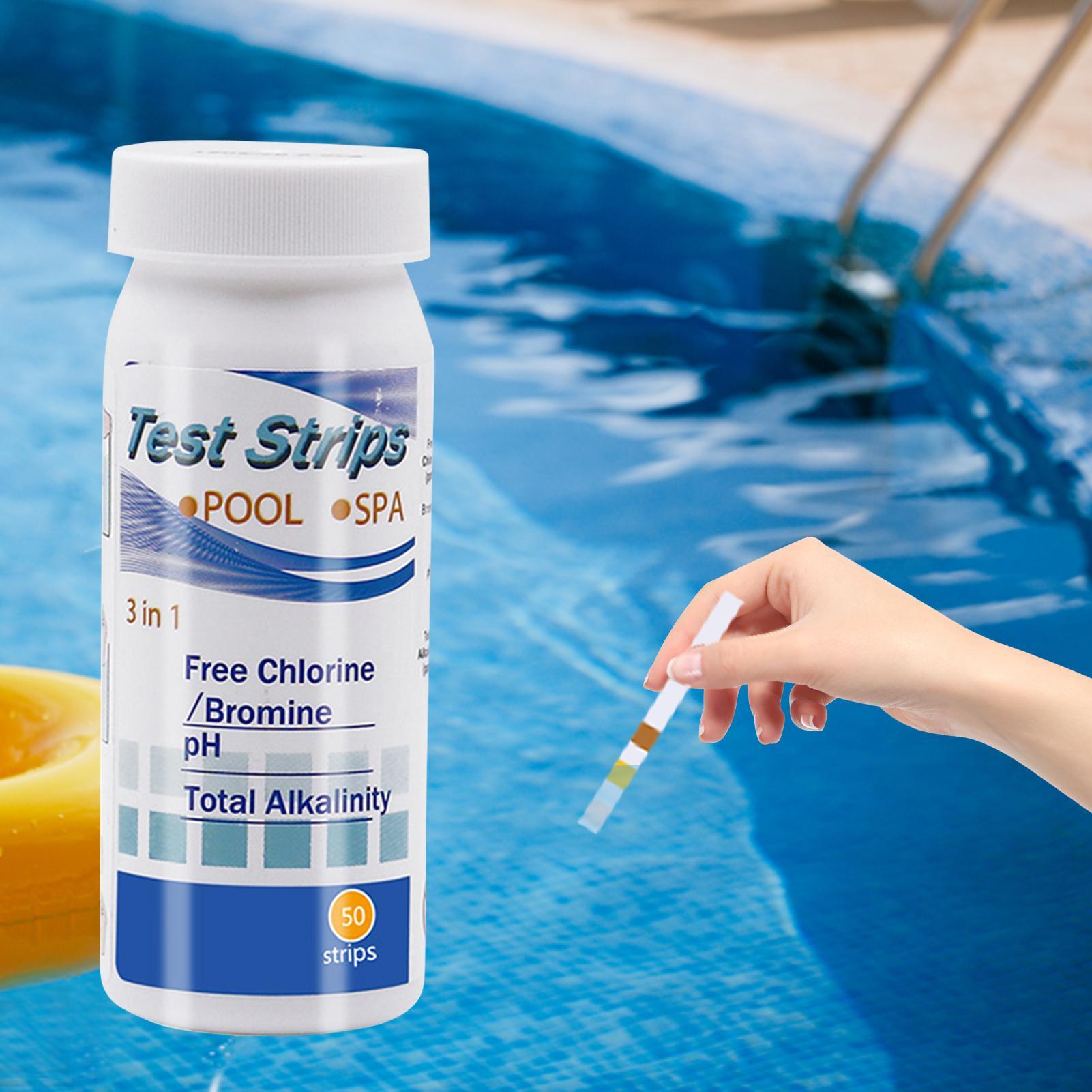 Marine Aquarium Water Test Kit - 3-in-1 Testpapier Chlor-Immersions-Teststreifen für Whirlpool, PH-Test,