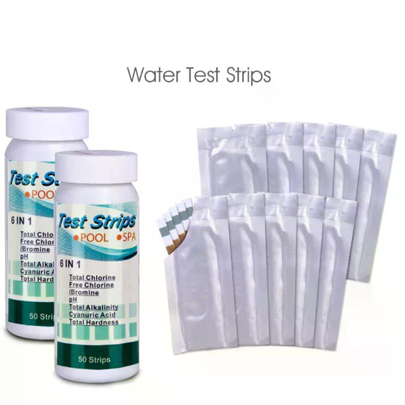 Marine Test Kit - 50 Stück/Flasche 6-in-1 Mehrzweck-Chlor-pH-Teststreifen SPA Schwimmbadwasser-Testpapier