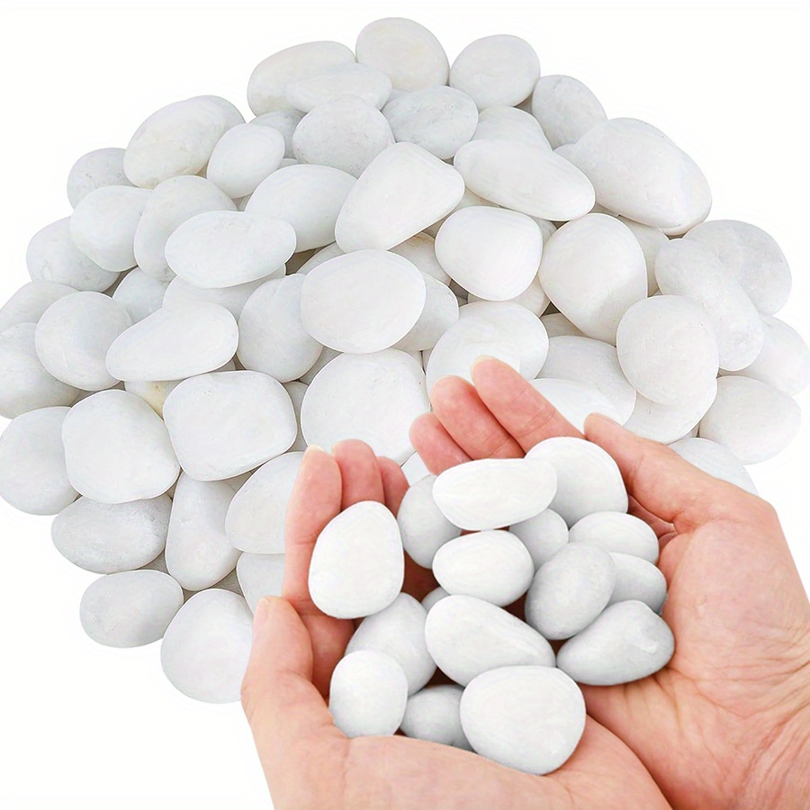 Aquarium Marine Fish - 200/400g weiße hochglanzpolierte natürliche Kieselsteine 2-3cm