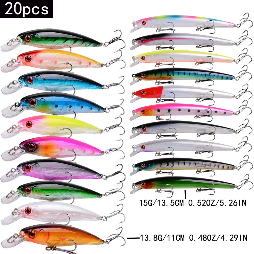 Marine Salt Mix - 20/10 teile/los Minnow Angeln Lockt Set