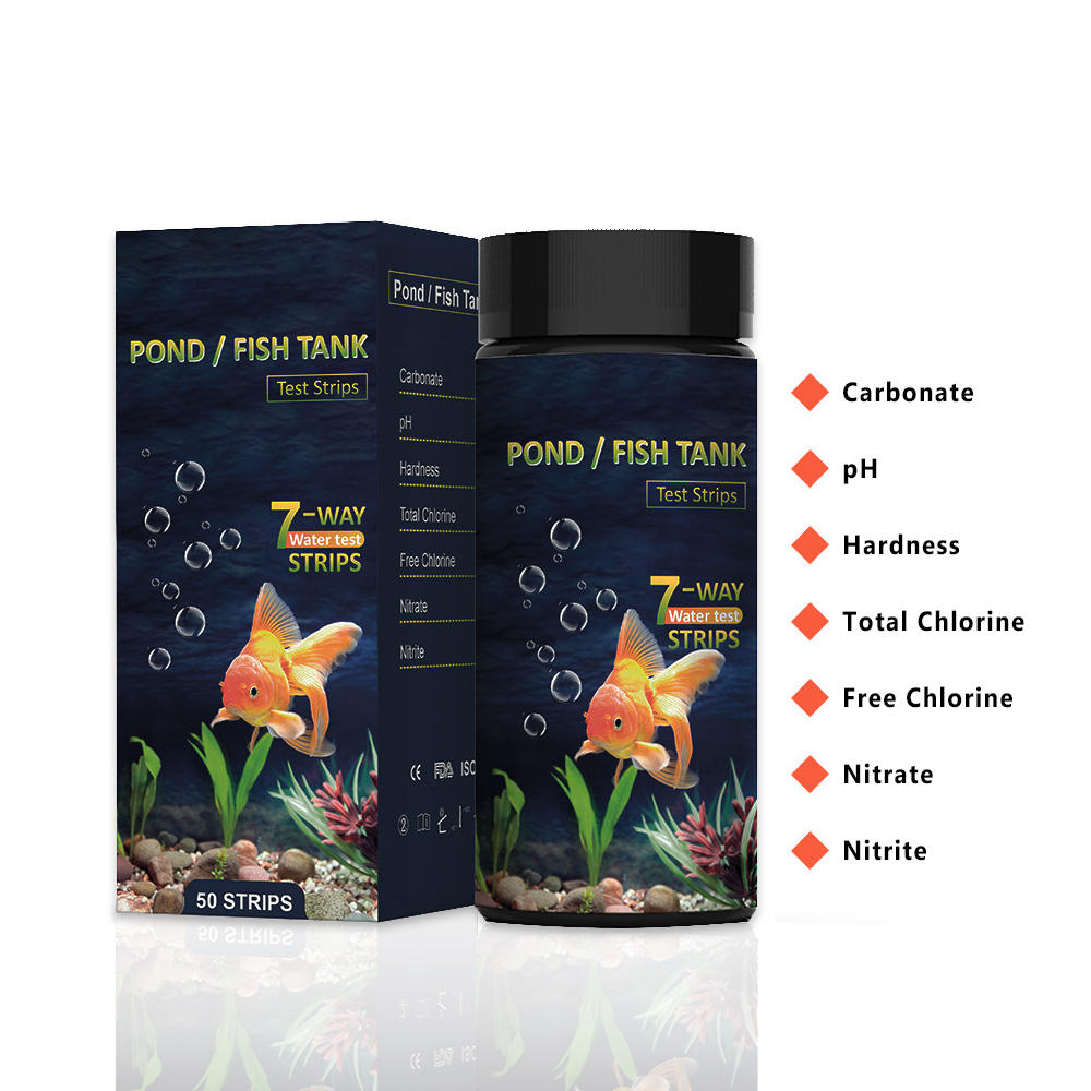 Marine Test Kit - 7-in-1-Aquarium-Teststreifen, 50 Streifen, Test der Wasserqualität