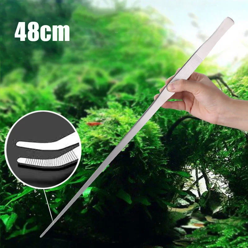 Marine Aquarium Glass Cleaner - 48 cm Edelstahl Pinzette Aquarium Wasserpflanzen