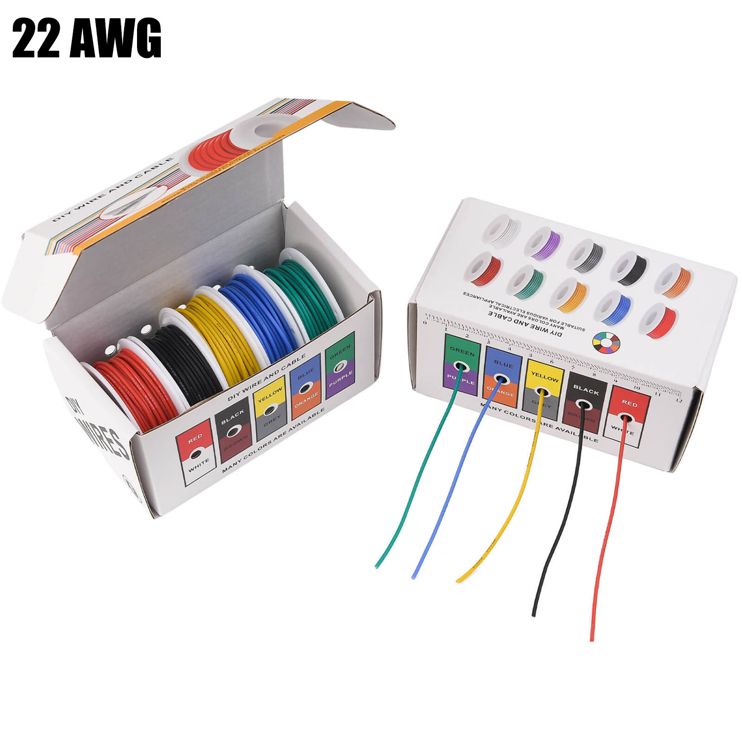 Marine Test Kit - 22 AWG Silikonkabel-Set, 5 Farben, 22