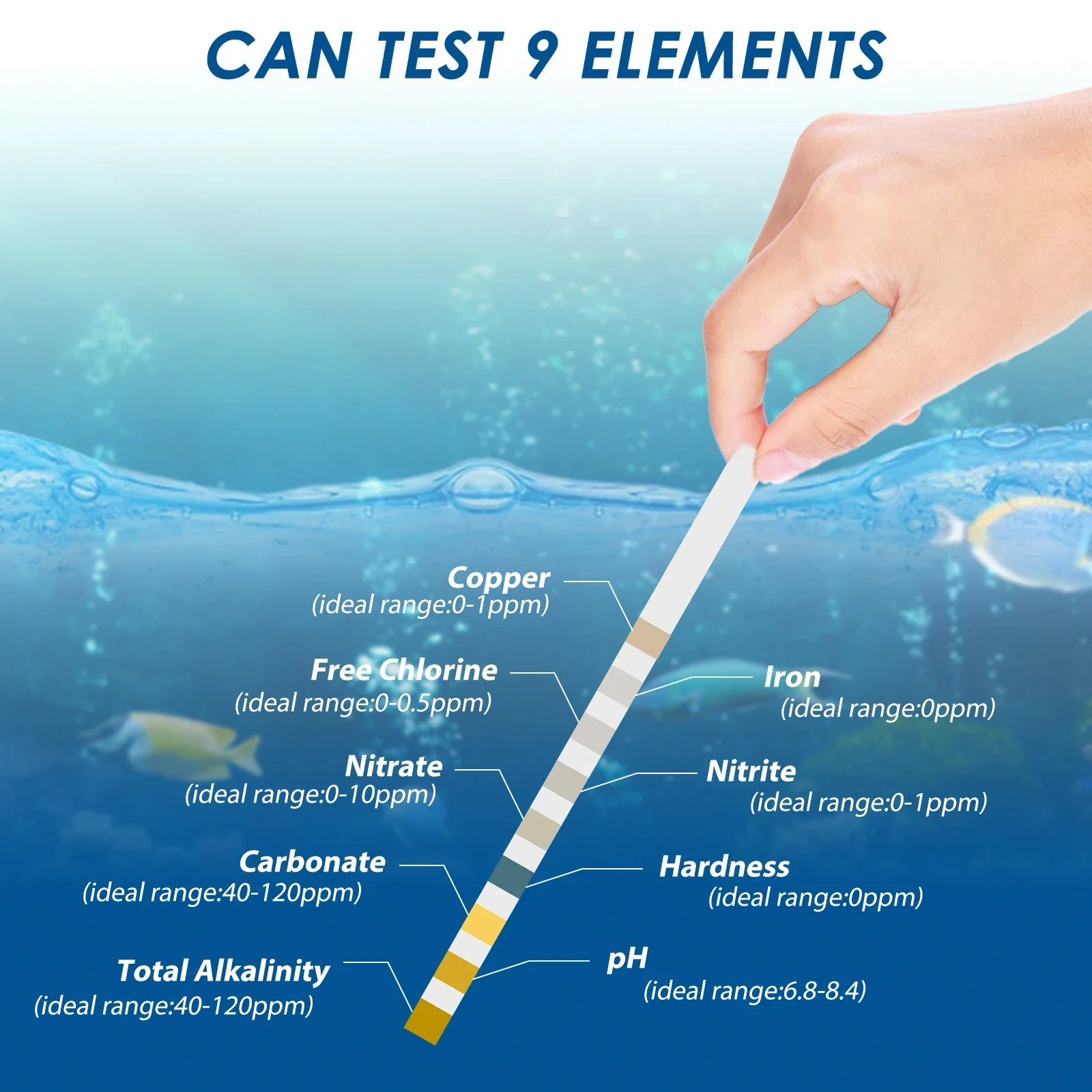 100 Stück 9-in-1 Aquarium-Test – Marine Aquarium Water Test Kit Bewertung und Preis